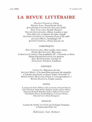 cover image of La Revue Littéraire N°3